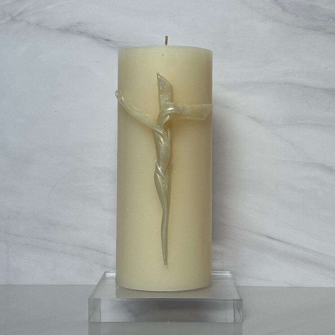 CIRIO DE CRISTO EN COLOR MARFIL