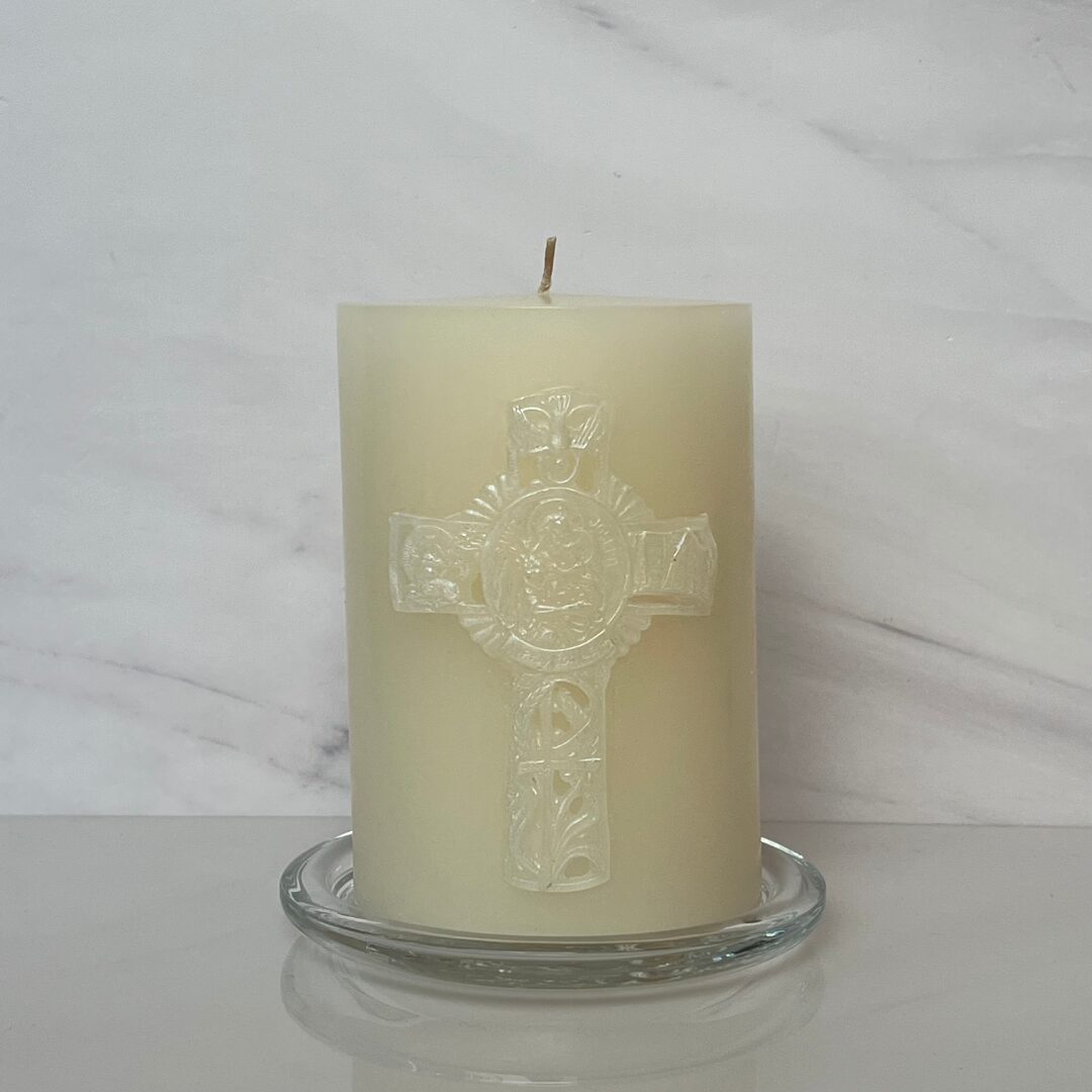 CIRIO DE SAN JOSÉ MEDIANO EN COLOR MARFIL