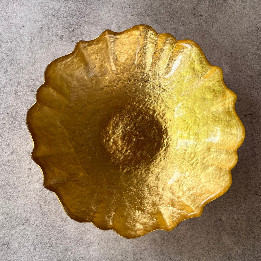 BOWL DE CRISTAL DORADO CON BOTANA GOURMET - Imagen 2